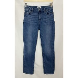 PAIGE Women's 24 Brigitte Blue Jeans Miriam Lightly Distressed Denim Straight